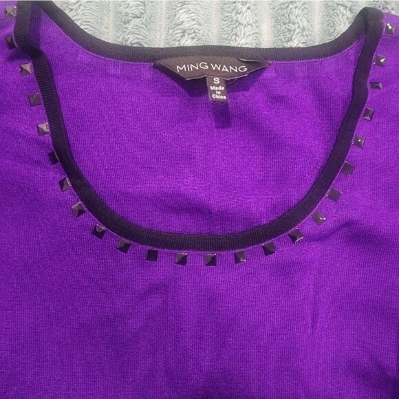 Ming Wang Purple Studded Top - Picture 1 of 4